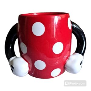 Disney Minnie Mouse Polkadot arm handles coffee cup mug